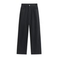 thumbnail image 1 of Pantalones vaqueros de cintura alta para mujer, talla grande, holgados, para persona pequeña, entrepierna recta, versátil, adelgazante, Material de algodón, 1 of 3