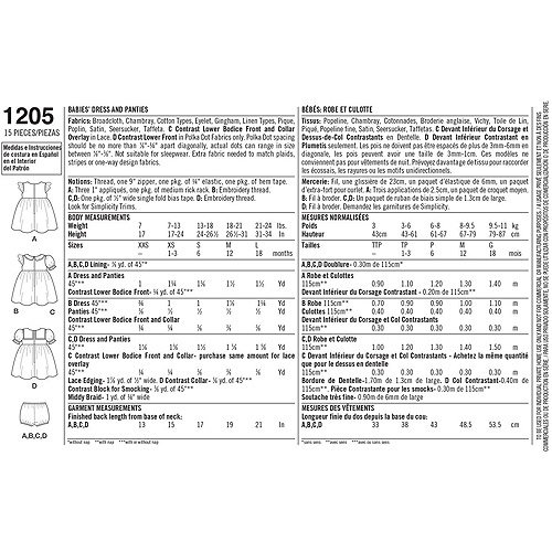 Simplicity Babies' Size XXSL Pattern, 1 Each
