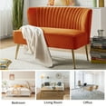 thumbnail image 4 of Tina's Home Velvet Upholstered Loveseat Sofa with Gold Metal Legs, Living Room Chair Home Bedroom Orange, 4 of 9