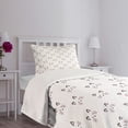 thumbnail image 3 of Ambesonne Kitten Quilted Bedspread Set 2 Pcs, Blushing Face Cartoon, Twin Size, Grey Pale Pink, 3 of 5