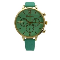 Olivia Pratt Three Subdial Gold Accented Leather Strap Watch
