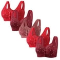 thumbnail image 1 of Plebaso Everyday Bras Pack of 5 for Women Front Closure Button Bras No Underwire Full Coverage Bralettes, 1 of 3