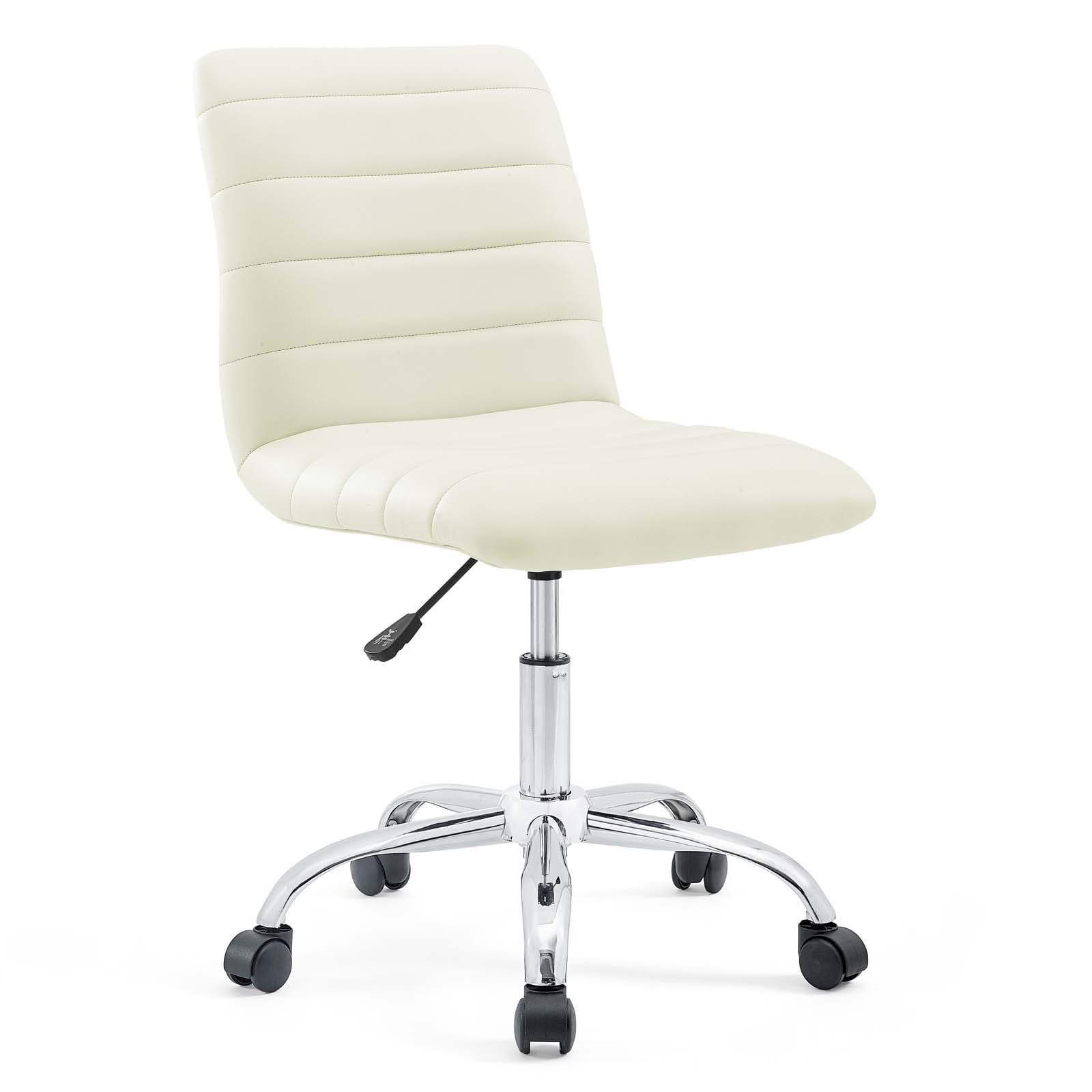 Modway Ripple Modern Vinyl Armless Mid Back Office Chair in White