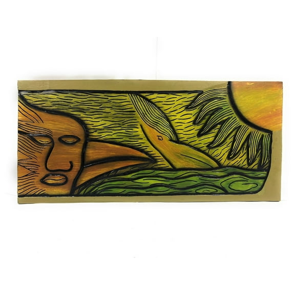 Human Bird, Over The Sun 30" X 15" - Wall Art Wooden Panel | #dpt518375