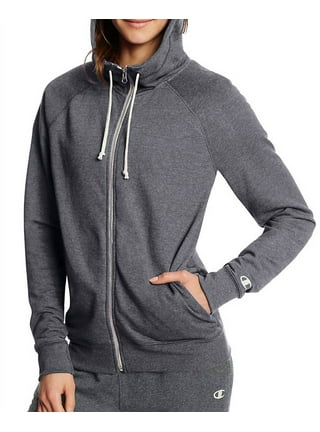 Champion Women Gray Full Zip Campus French Terry Activewear Hoodie Plus 2X  | 4X