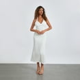 thumbnail image 2 of Biezeib Women Summer Long Evening Dress White Sleeveless V Neck Halter Neck Lace Embroidery Dress, 2 of 6