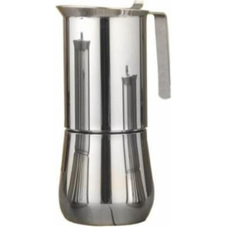 ILSA 122-10 8.5 in. 10 Cup ILSA Stainless Steel Stove Top Espresso