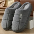 thumbnail image 2 of Gvdentm Women Slippers Wide Soft Slippers House Slippers Winter Couple Slippers Slippers for Women Memory Foam(Grey,11), 2 of 7