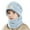 Light Blue, variant on UQJfacai Fashion Winter Kids Hat Scarf Set for Boys Girls Toddler Knit Thick Warm Fleece Lined Beanie Hats Neck Warmer Set Cold Weather 4-10 Years