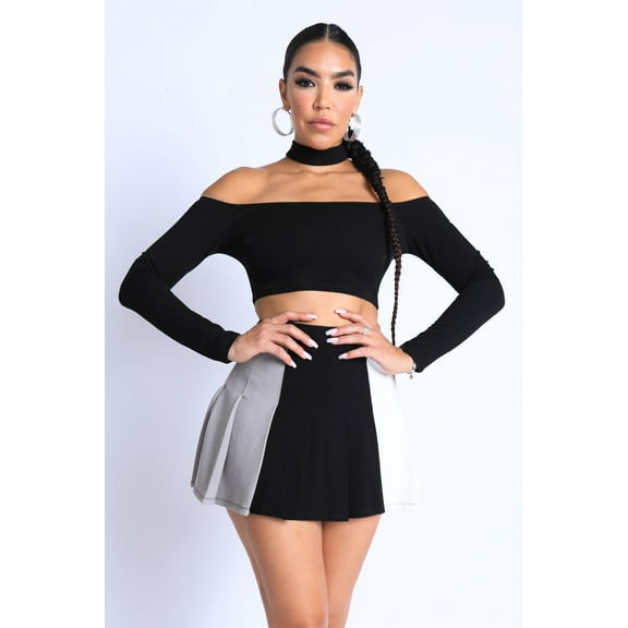 Choker Off-shoulder Top Set