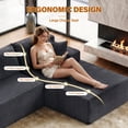 thumbnail image 5 of Aukfa 95" Modular Cloud Sectional Sofa, L-Shaped Couch with Right Facing Chaise, No Assembly Required Corduroy Deep Seat Sleeper Sofa for Living Room, Apartment, Gray, 5 of 6