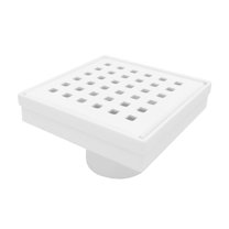 SereneDrains Matte White 4 Inch Stainless Steel 2 Inch Shower Drain Kit Shower Drains for Tile Floor Hair Catcher Trap Strainer