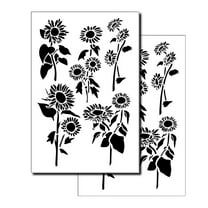 2 Designs - Sunflower Airbrush Wall Model Paint Flower Stencils 10Mil Mylar 14"