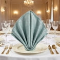 thumbnail image 3 of Unique Bargains 6Pcs Satin Washable Reusable Cloth Napkins Blue 20x20inch, 3 of 6