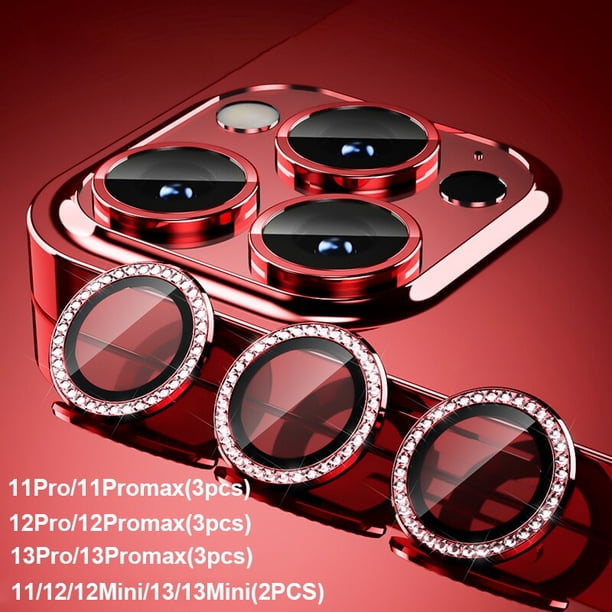 Protector de lente de cámara con purpurina de diamante para iPhone 13 12 11 Pro Max Mini anillo de Metal Len Glass iPhone14 Plus cubierta protectora Tan Jianjun unisex