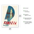 thumbnail image 2 of Venezia (Venice) Italy - Gondola Tail San Marco Piazza in background - Vintage Travel Poster c.1949 - Fine Art Matte Paper Print (Unframed) 24x32in, 2 of 4