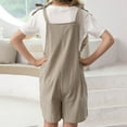 thumbnail image 5 of Ruyang Girls Cotton Linen Shortalls Adjustable Tie-Up Strap Short Jumpsuits Wide Leg Rompers Cute Overalls Trendy Shortalls, 5 of 8