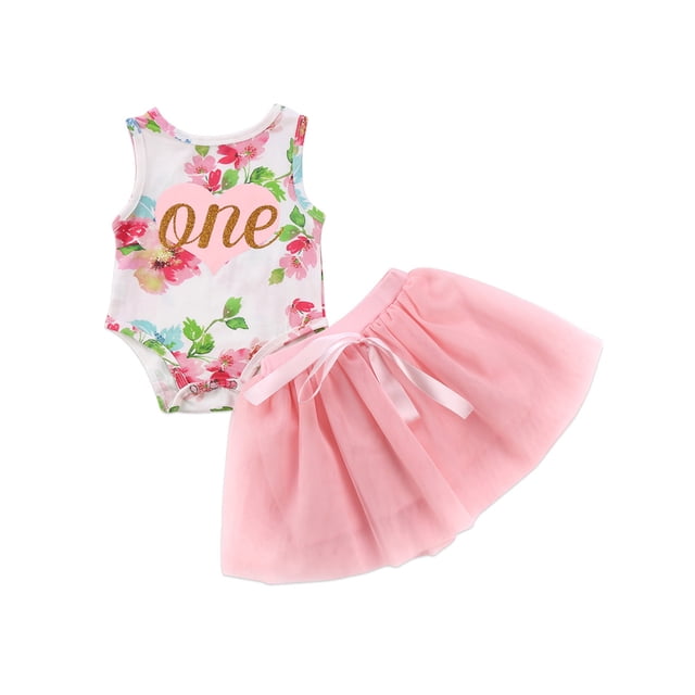 Qarigey Conjunto de para niños, chaleco sin mangas para niña, camiseta, pelele, de malla conjuntos de ropa Rosa 70cm