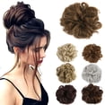 thumbnail image 2 of Donut Hair Bun Extension Chignons Hair Piece Wig Hairpiece Hair Bun Extensions Wavy Curly Messy, 2 of 4