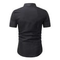 thumbnail image 2 of SWSMCLT Men's Short Sleeve Shirt Soft Button Down Shirt Button Up Slimming Top Fitted Business Casual Summer Black 3X-Small, 2 of 4