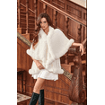 thumbnail image 4 of Ponchos for Women Shawls and Wraps Evening Dresses Faux Fur Collar Cloak Cape Pashmina, 4 of 6
