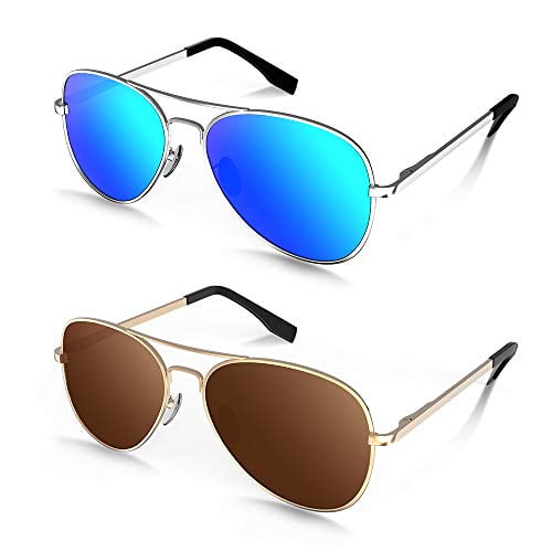 MOTOEYE Polarized Aviator Sunglasses for Kids Girls Boys Children Pack of 2 from 4 to 15 years
