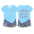 thumbnail image 4 of 250Th Anniversary Usa Shirt Women Independence Day Bow Knot Print Crew Neck Short Sleeve Tops for Everyday Wear T Shirts for Women Sky Blue XL, 4 of 4