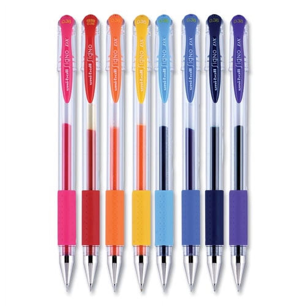 Gel Pen, Stick, Micro 0.38 mm, Assorted Ink Colors, Clear Barrel, 8/Pack | Bundle of 2 Sets