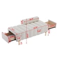 thumbnail image 3 of Teddy Velvet Storage Ottoman Bench, Upholstered Shoe Storage Bench with 2 Pull Out Drawers and Backrest, Channel Tufted Entryway Bench for Living Room, Bedroom, Beige, 3 of 9