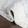 thumbnail image 6 of Botanical Plush Shag Indoor Transitional Area Rug, Grey/Cream, 8' x 10', 6 of 9