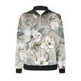 thumbnail image 2 of Jackets For Women Floral Printed Fashion Casual Zip Top Jacket Long Sleeve less Casual Jacket Loose Slim Fit Ladies Jackets Summer Jacket Daily Jackets Lightweight Bomber Jacket, 2 of 5