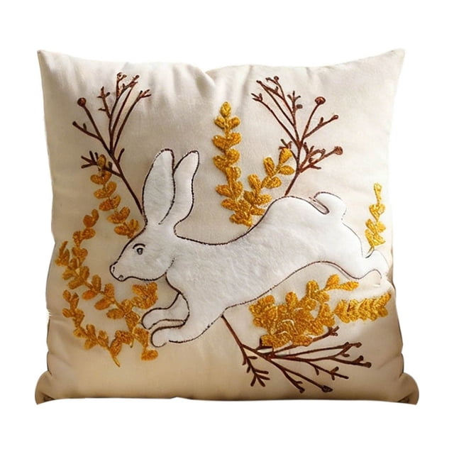 Easter Embroidery Decorative Farmhouse Holiday Cover for Spring Home
