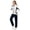 DARK BLUE 1, variant on Women's 2Pc Full Zip Tracksuit, 4 Way Stretch Breathable with Reflective & Zipper Pockets for Gym Running Light Grey 2XL