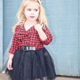 thumbnail image 2 of Vestido de niña de moda de otoño e invierno, vestido a cuadros de manga larga, cinturón con costura de malla, vestido de arena, 2 of 5