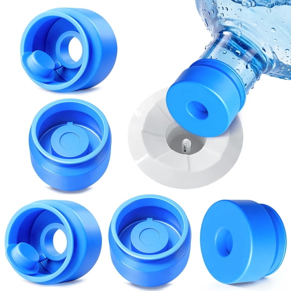 3 and 5 Gallon Water Jug Cap, Silicone Reusable Replacement Cap, Non Spill Bottle Caps for 55mm Bottle Water Dispenser Caps - Pack of 3