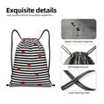 thumbnail image 6 of Bingfone Ladybugs On Black And White Striped Drawstrings Backpacks Bags For Men Women Gym Drawstrings Bag, 6 of 9