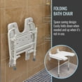 HealthSmart Wall Mount Fold Away Bath Chair Shower Seat Bench with