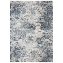 SAFAVIEH Martha Stewart Luanna Distressed Floral Area Rug, Cream/Blue, 5'3" x 7'6"