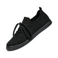 thumbnail image 2 of UDAUDU Womens Sneakers Knit Breathable Lace Up Walking Shoes Non Slip Lightweight Casual Tennis Shoes Work Shopping Travel Shoes Black, 2 of 5