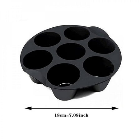 

Silicone Muffin Mould 7 Holes Muffin Trays Silicone Muffin Pans Silicone Round Cup Cake Pan Non-Stick Muffin Cupcake Tin Tray Baking Mold for 3.5-5.8 L Air Fryer Accessories