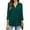 Green, variant on Nlife Women V Neck 3/4 Sleeve Solid Color Pleated Blouse