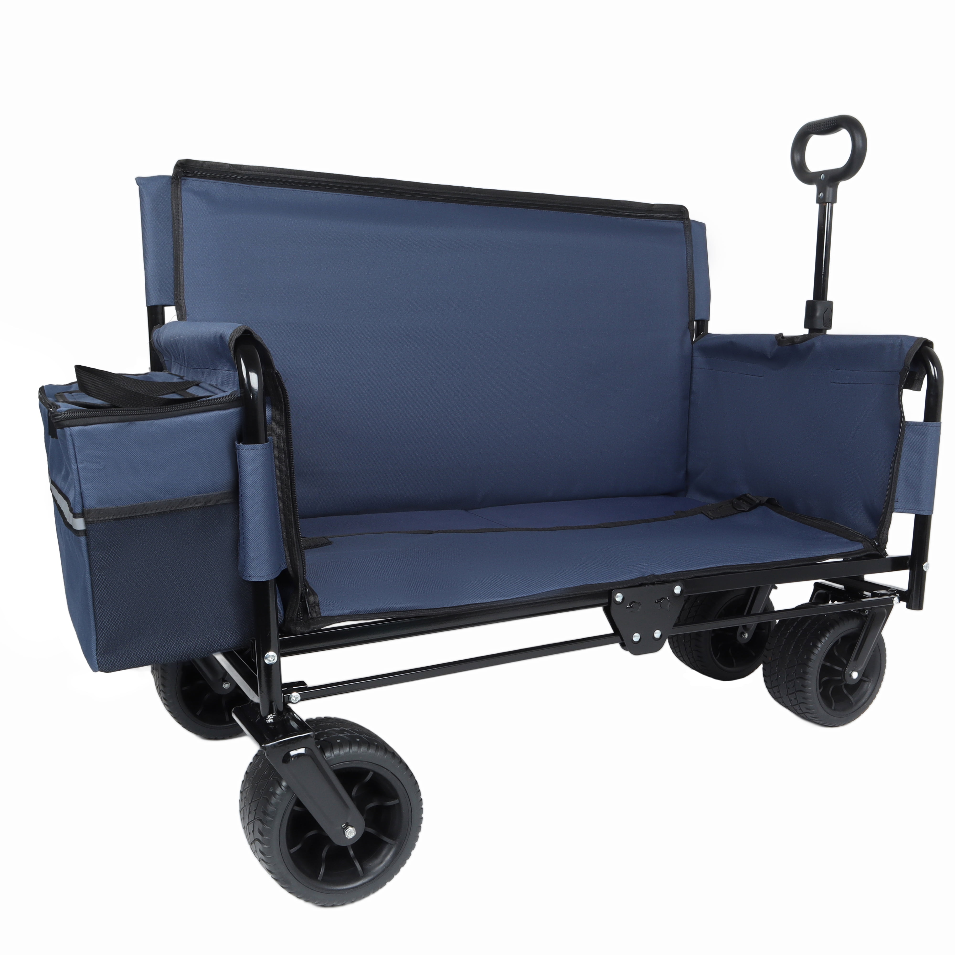 3-in-1 Convertible Wagon with Bench Seat, 500LBS Load Capacity, Patent-Protected Utility Cart for Camping & Outdoor Use