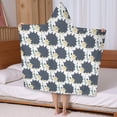thumbnail image 5 of Black Cute Hedgehog Pattern Hooded Bath Towel，50"x30" for Ages 3 To 12 Kids, Quick Dry Lightweight Soft Microfiber Hood Beach Towel Cover Up for Kids, 5 of 7