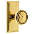 thumbnail image 5 of Grandeur Carsol_Psg_238 Carre Solid Brass Rose Passage Door Knob Set - Brass, 5 of 6