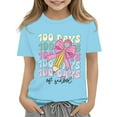 thumbnail image 3 of EnJoCho 100 Days School Shirt Happy 100th Day Student Celebration T-Shirt Kids Toddler Girls Top Tee Outfit 3-9Y Short Sleeve Blouse T-Shirt, 3 of 5