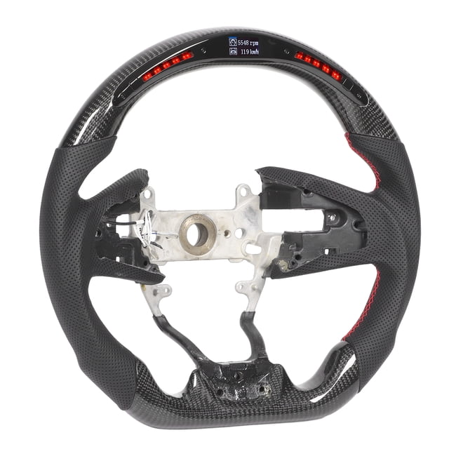 Car Steering Wheel, Racing Steering Wheel Carbon Fiber Red Stitching For Modification