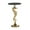 Gold Solid Sea Horse Round 16" x 16" x 28", variant on DecMode 16" x 29" Silver Aluminum Metal Pedestal Sea Horse Accent Table with Tray Top, 1-Piece