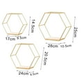 thumbnail image 7 of Travelwant Geometric Hexagon Shaped Mounted Floating, Home Decor, Metal Wire and Rustic Wood Wall Storage Shelves for Bedroom, Living Room, Bathroom, Kitchen and Office, 7 of 7
