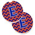 thumbnail image 1 of Lettre E Chevron Orange & Bleu Ensemble de 2 Porte-Gobelet Coaster, 1 of 1