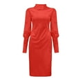 thumbnail image 5 of Winter Fall Dresses for Women Wedding Guest Long Sleeve Slim Dress High Neck Casual Dress Slim Dress, 5 of 5